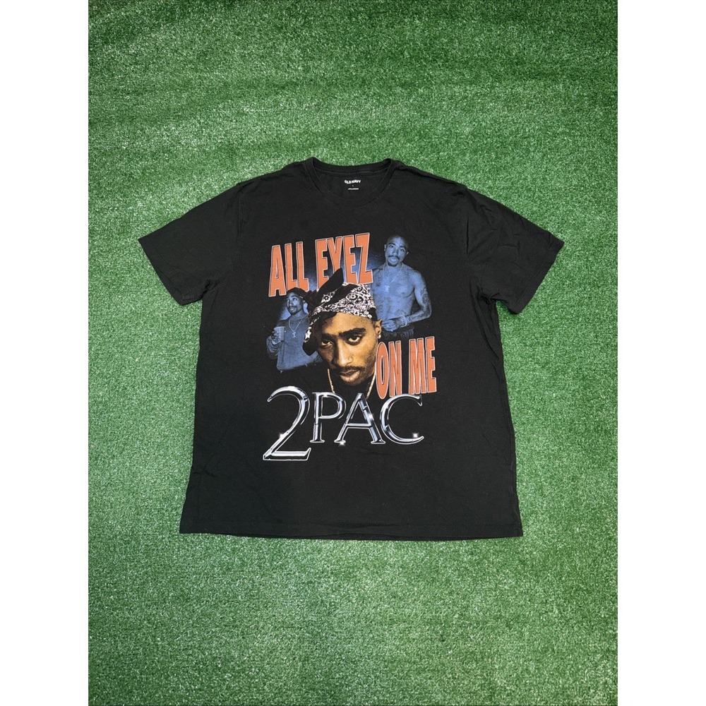 2Pac Men's T-Shirt Tupac Shakur All Eyez on Me Black Large Old Navy Tee‎